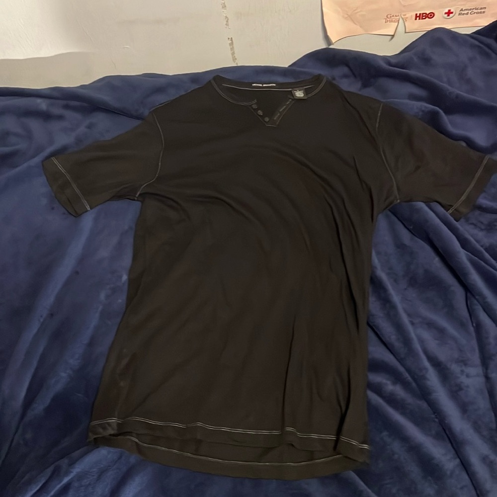 Michael Brandon, Plain Black, 100% cotton, Size Large